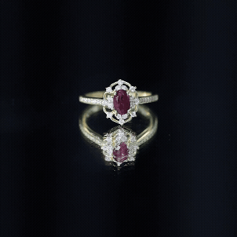 Vintage rhodolite engagement ring stack, silvertone band with diamond details
