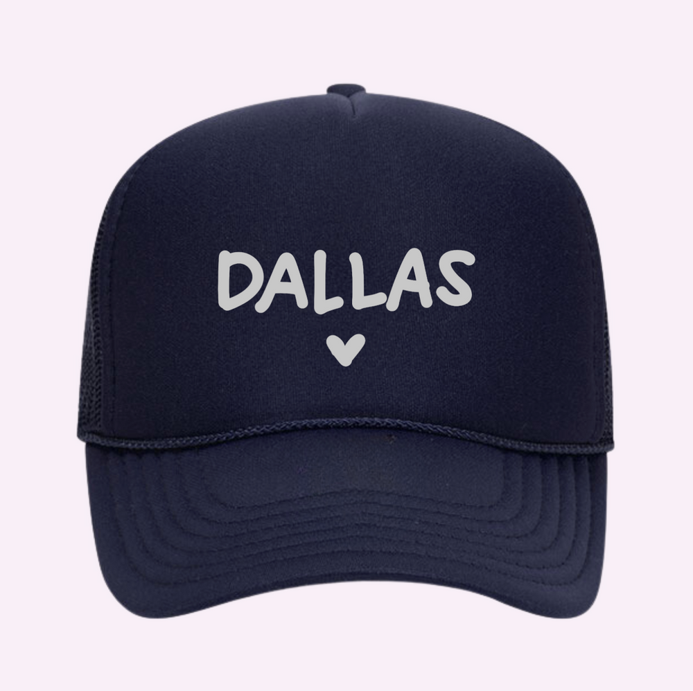 Trucker hat in Navy mit DALLAS-Schrift und Herz vorn