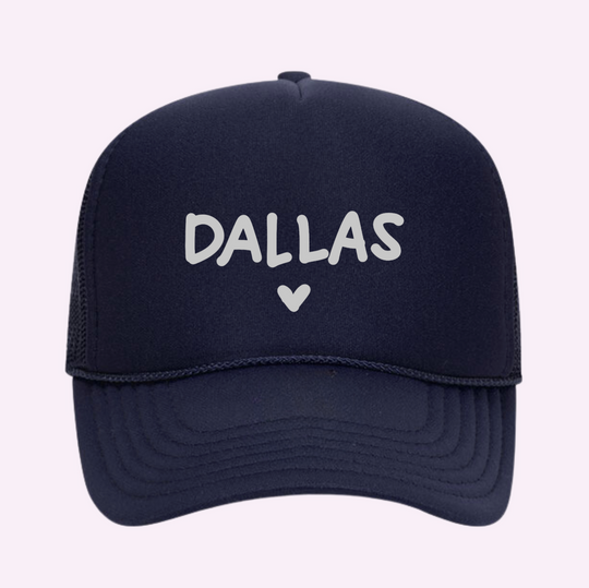 Trucker hat in Navy mit DALLAS-Schrift und Herz vorn