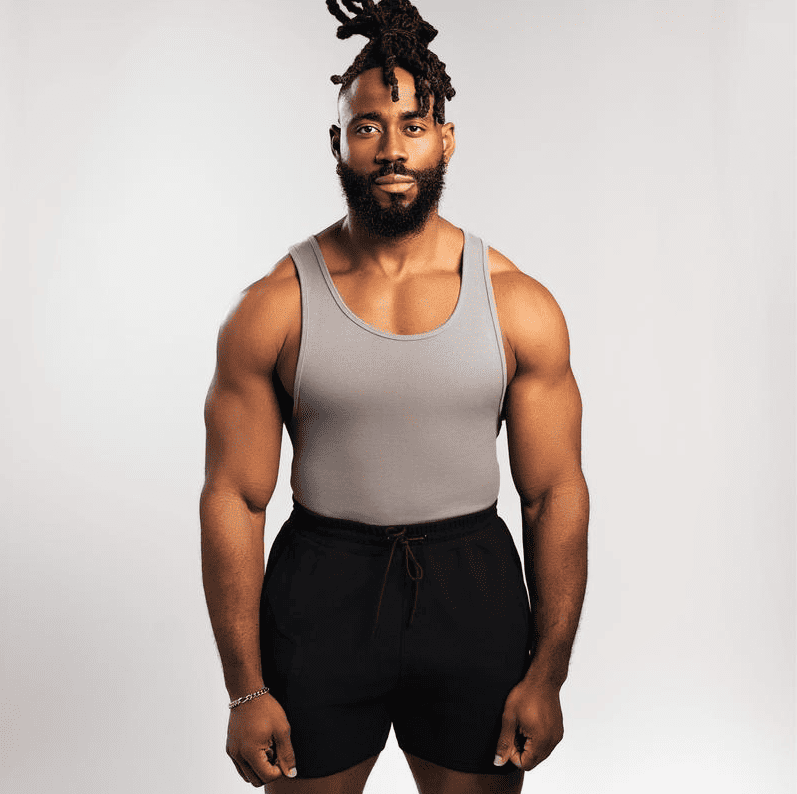 Cotton 340gsm Tank Top in Grau, ärmellos mit Rundhalsausschnitt