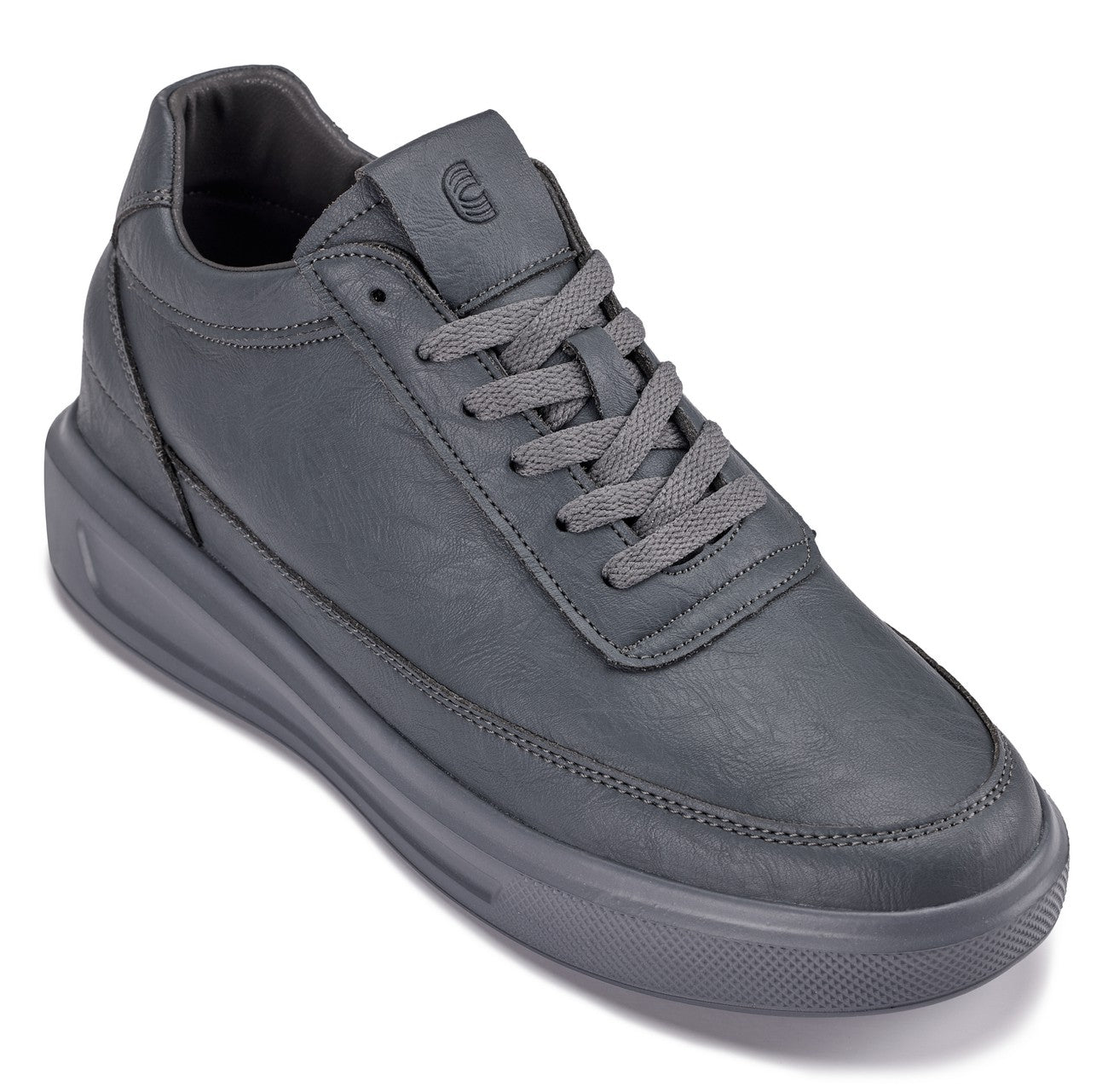 Iron grey lace-up lightweight sneakers with thick cushioned sole