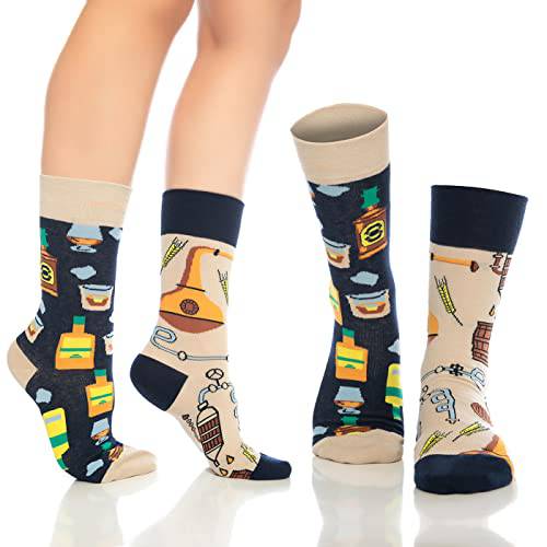 Dunkelblaue Fun-Crew-Socken mit buntem Cartoon-Grafikmuster
