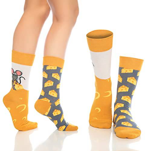 Crew-Socken mit Mausmotiv, orange und dunkelblaue Kordeloptik