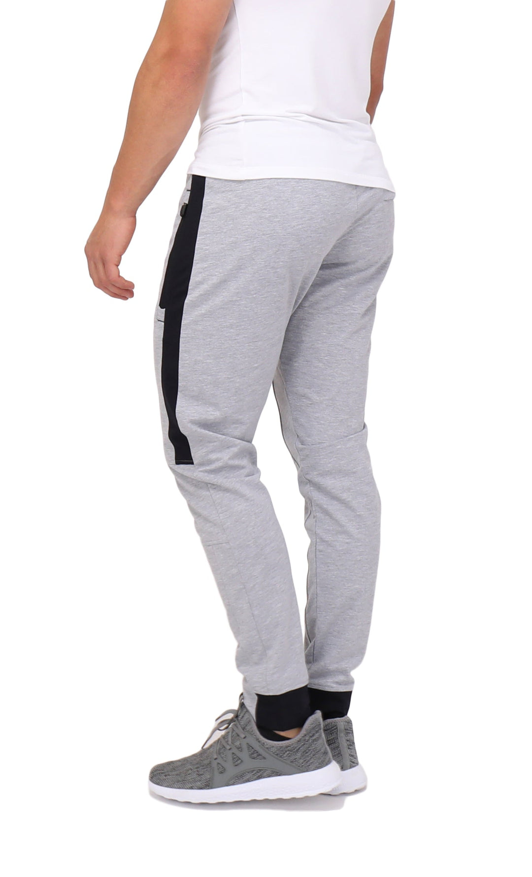 Infinite Flex Jogger TALL light grey heather joggers with black vertical side panel