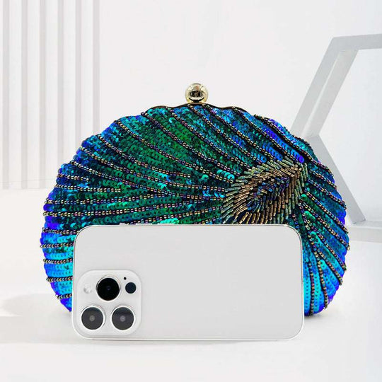 The Peacock Shell - Beaded Clutch Inspired by Nature