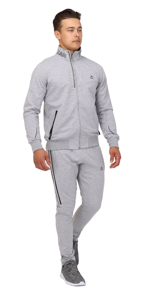 All-Day Comfort Full Zip Sweatshirt gris clair, fermeture zippée et poignets côtelés