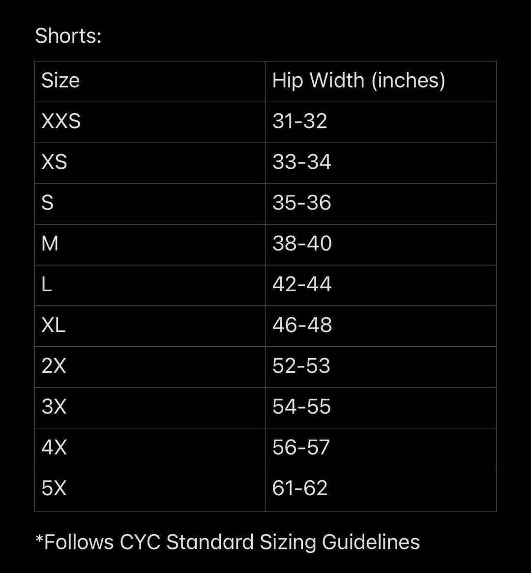 Größentabelle für Jamaican Rasta Häkel-Shorts: XXS bis 5X, Hüftweite 31–62 Zoll
