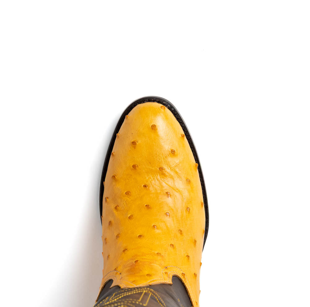Punta dello stivale Savannah Buttercup in pelle gialla con texture a borchie