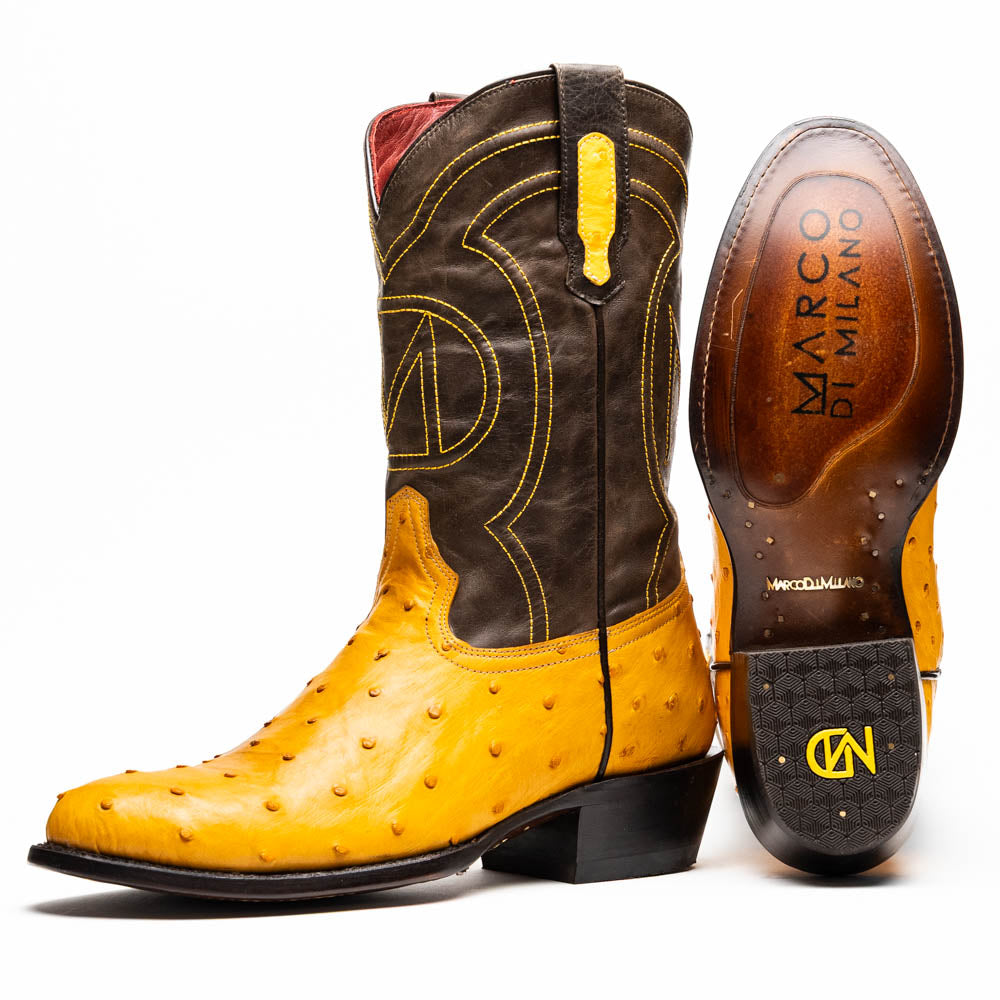 Stivali western Savannah Buttercup gialli con pannelli neri e cuciture a contrasto