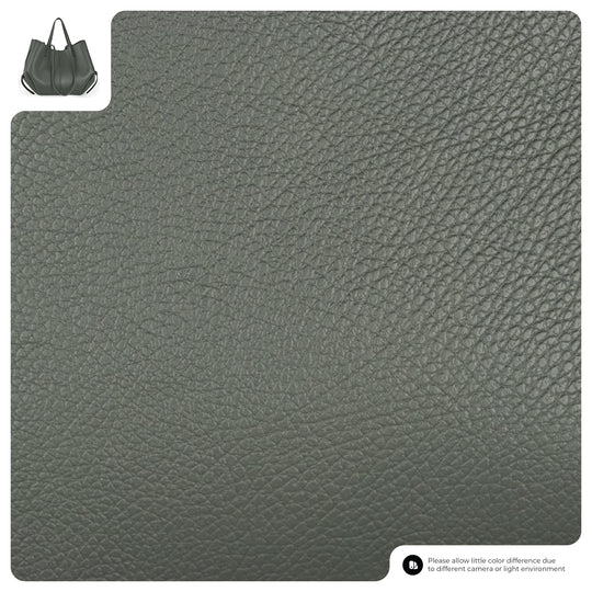 Dark grey grained calf leather texture close-up for tote bag material.