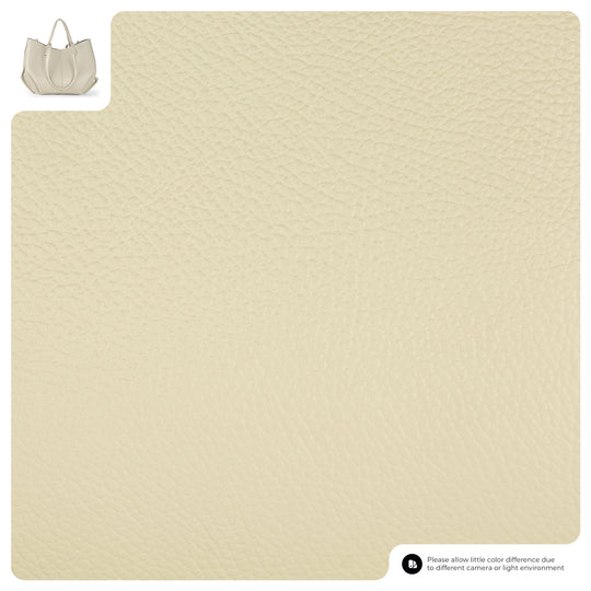 Genuine calf leather tote bag, white pebbled leather texture close-up