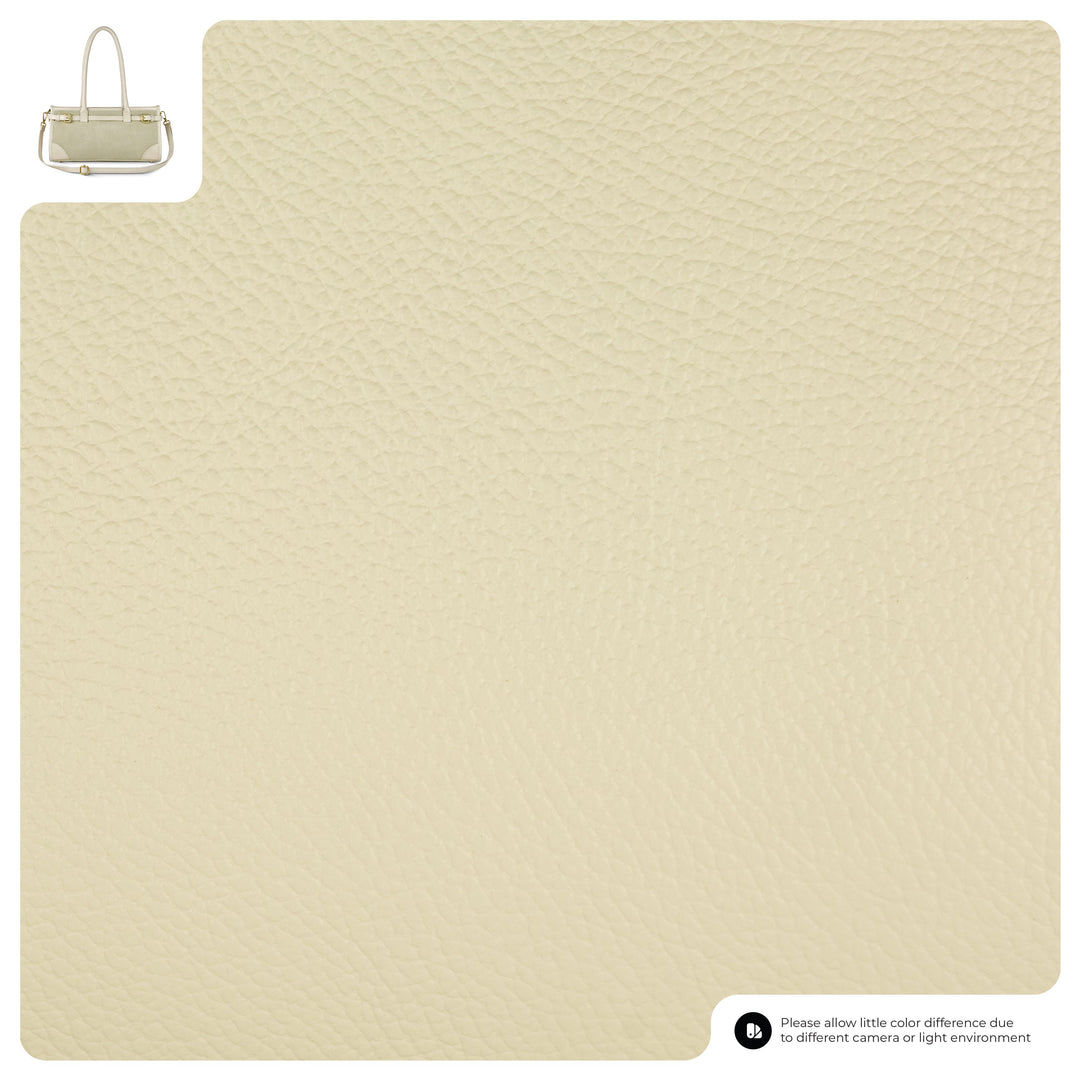 Beige leather texture detail with pebbled grain, suede and calf leather panels