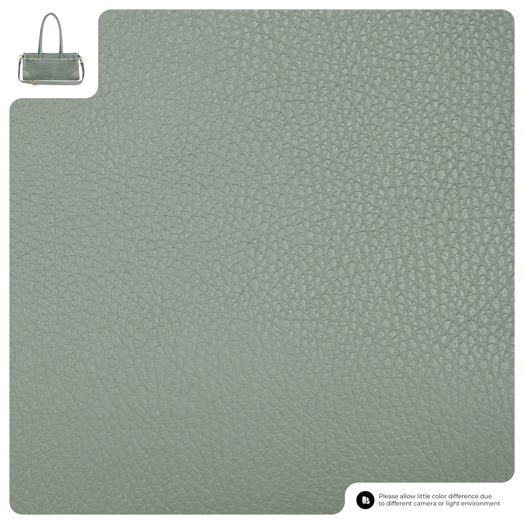 Wildleder/Kalbsleder-Textur in Grau, Detailaufnahme der Schultertasche