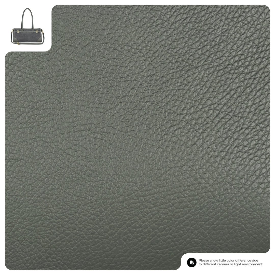 Dark grey leather texture detail with pebbled grain, suede and calf leather panels