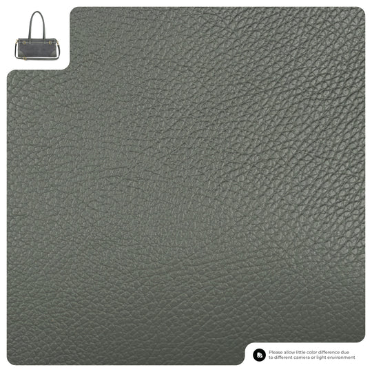 Dark grey leather texture detail with pebbled grain, suede and calf leather panels
