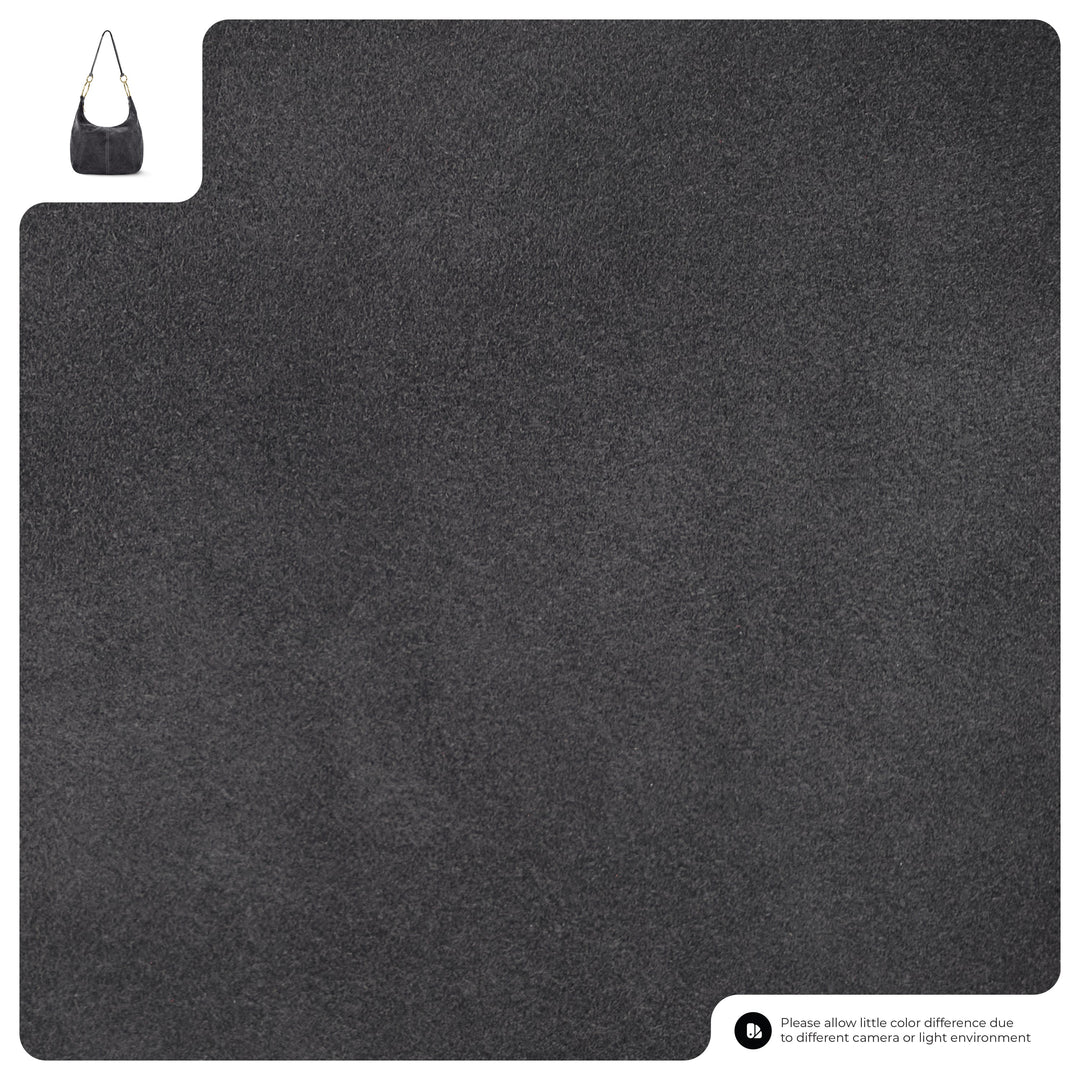 Dark suede fabric swatch texture for the hobo bag