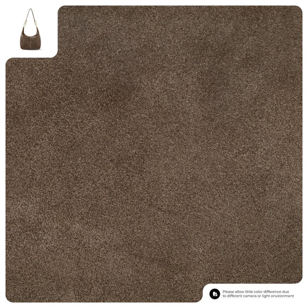 Brown suede fabric swatch texture for the hobo bag
