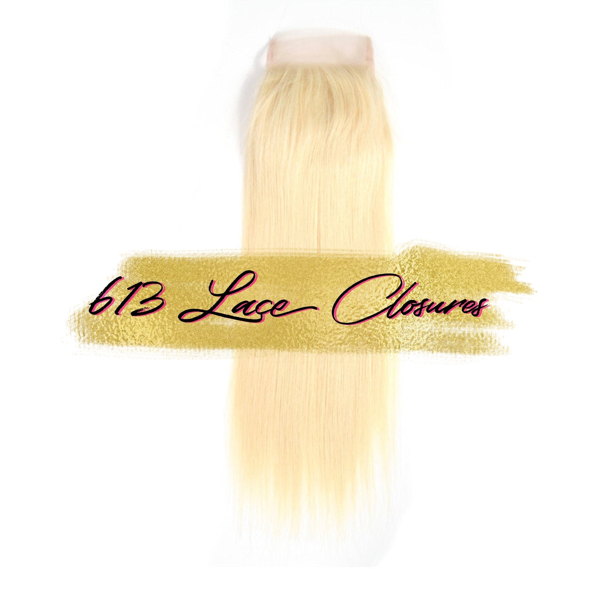613 Spitzen-Closure mit glattem blondem Haar und sichtbarer Lace-Spitze oben