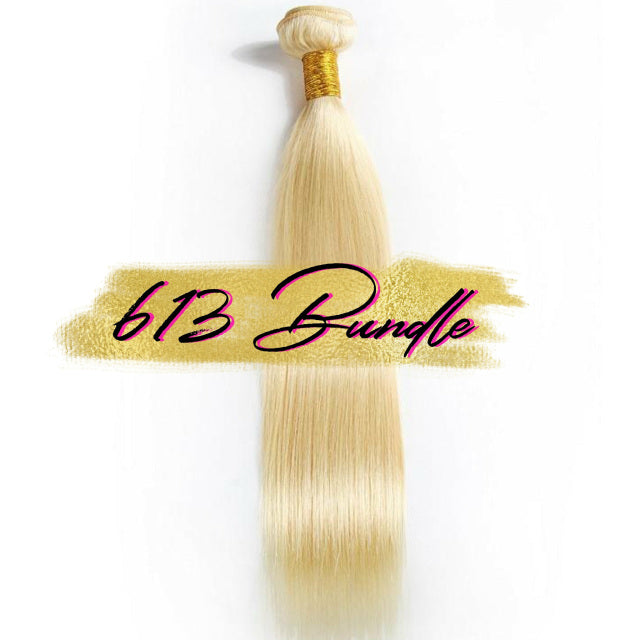 613 Single Raw Bundle—blondes straight hair bundle, visible weft