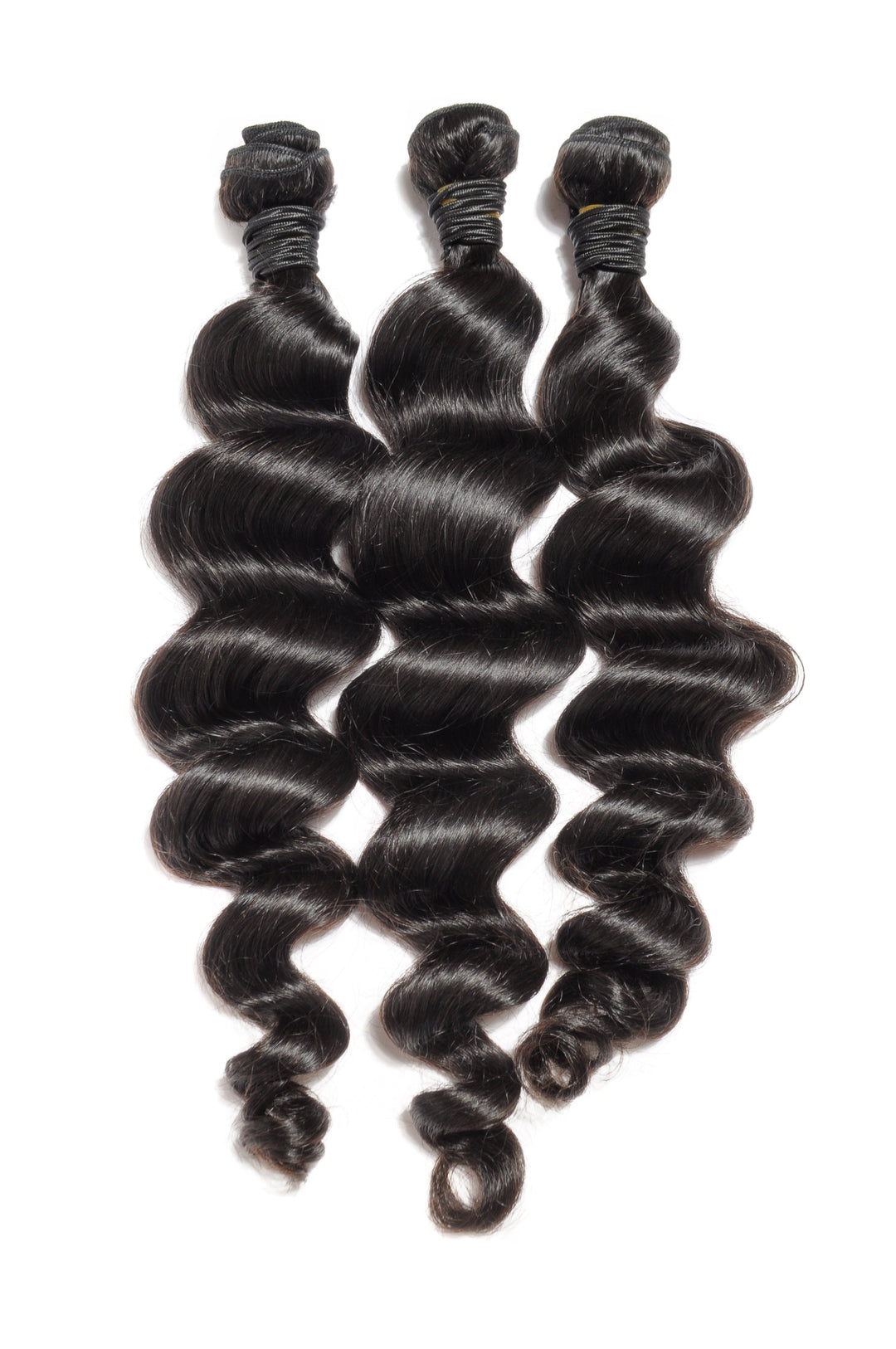 Loose wave hair bundles: dark, loose curls in bundle set