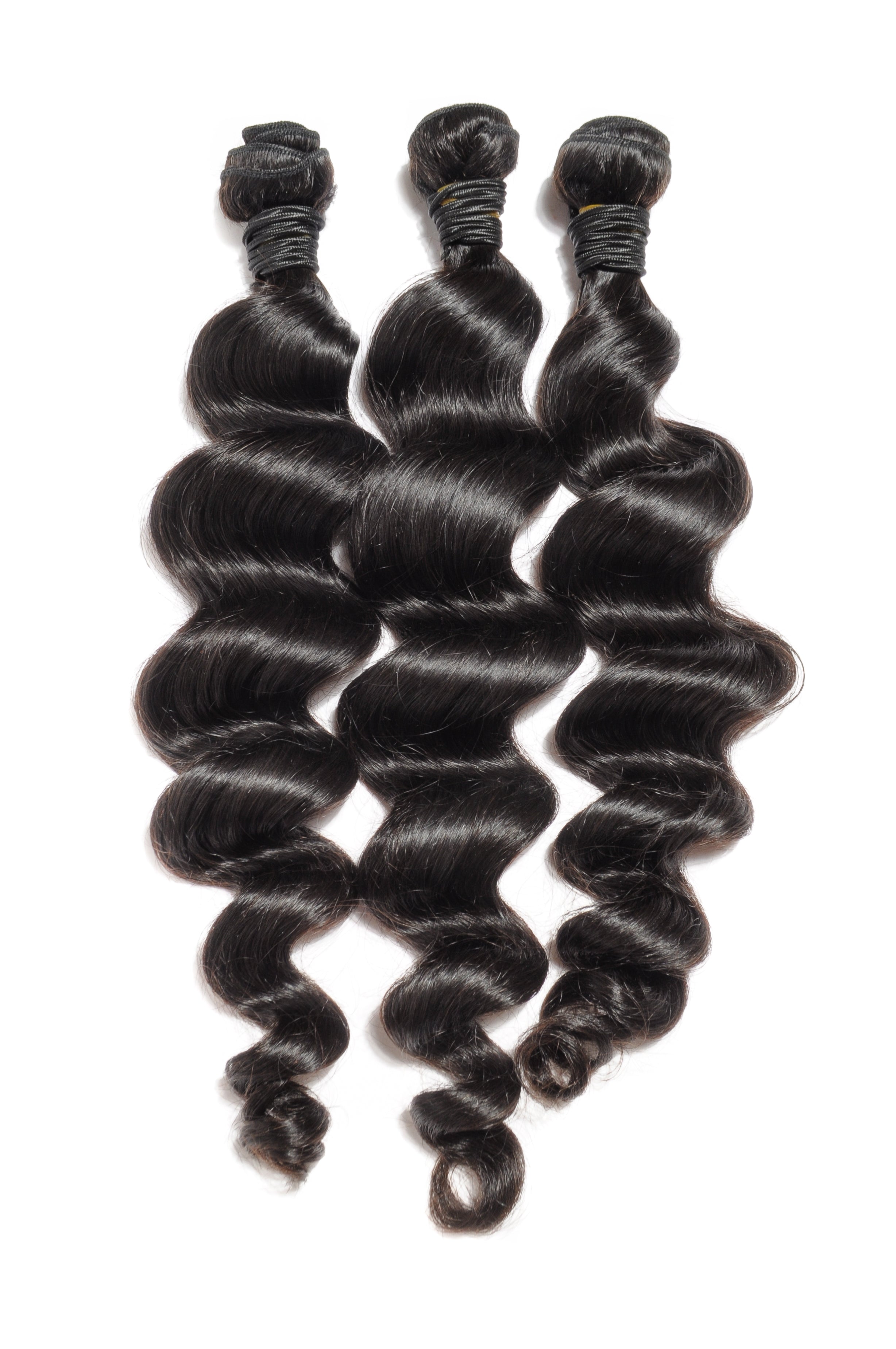 Loose wave hair bundles: dark, loose curls in bundle set